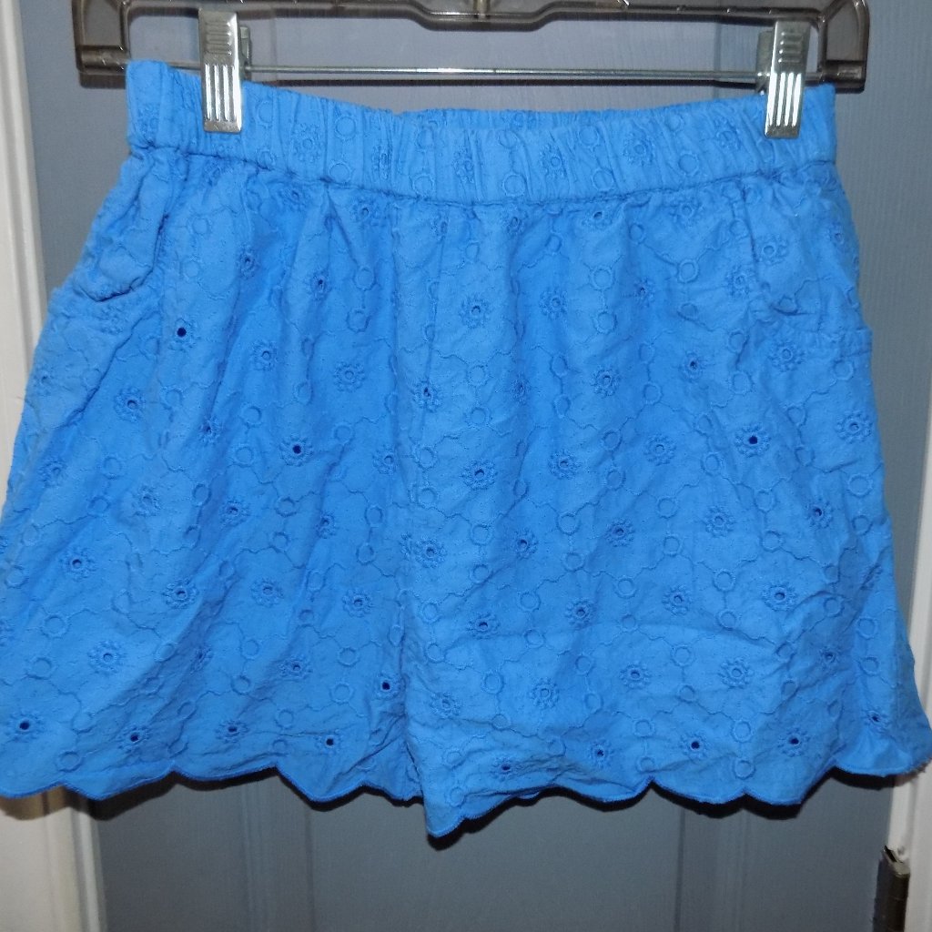 Mini Boden Blue Shorts Cotton Eyelet Size 12 Girls